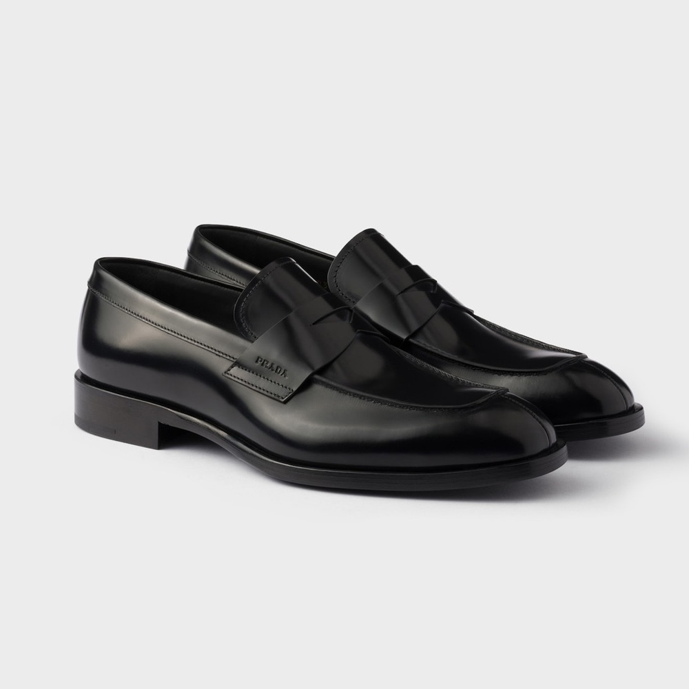 Prada Brushed Leather Loafers